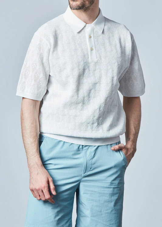 HERG1 MENS Jacquard Mesh Knit Polo