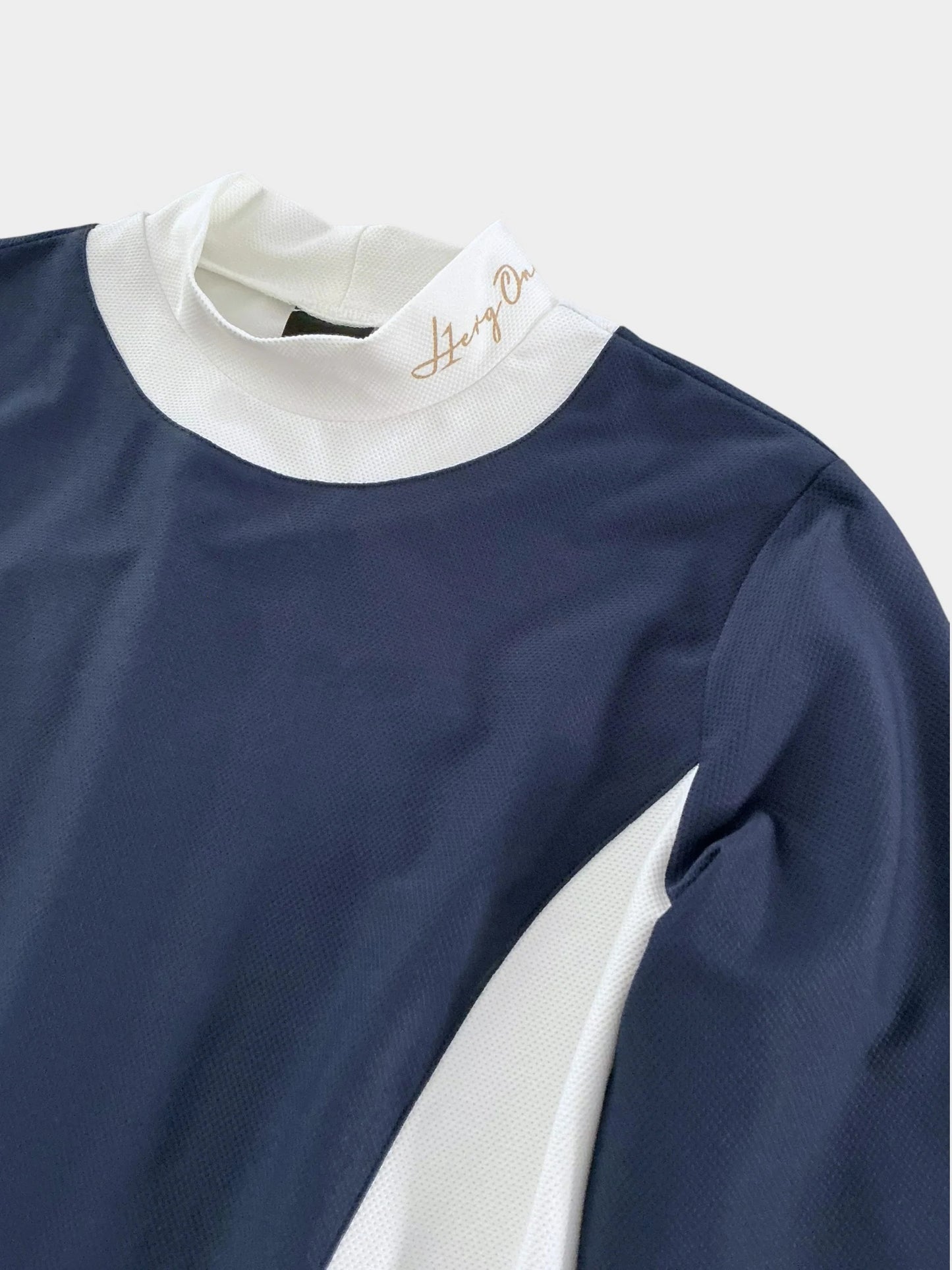 HERG1 WOMENS UPF50+ Heat-Shielding Mesh Color-Block Long Sleeve Mock Neck