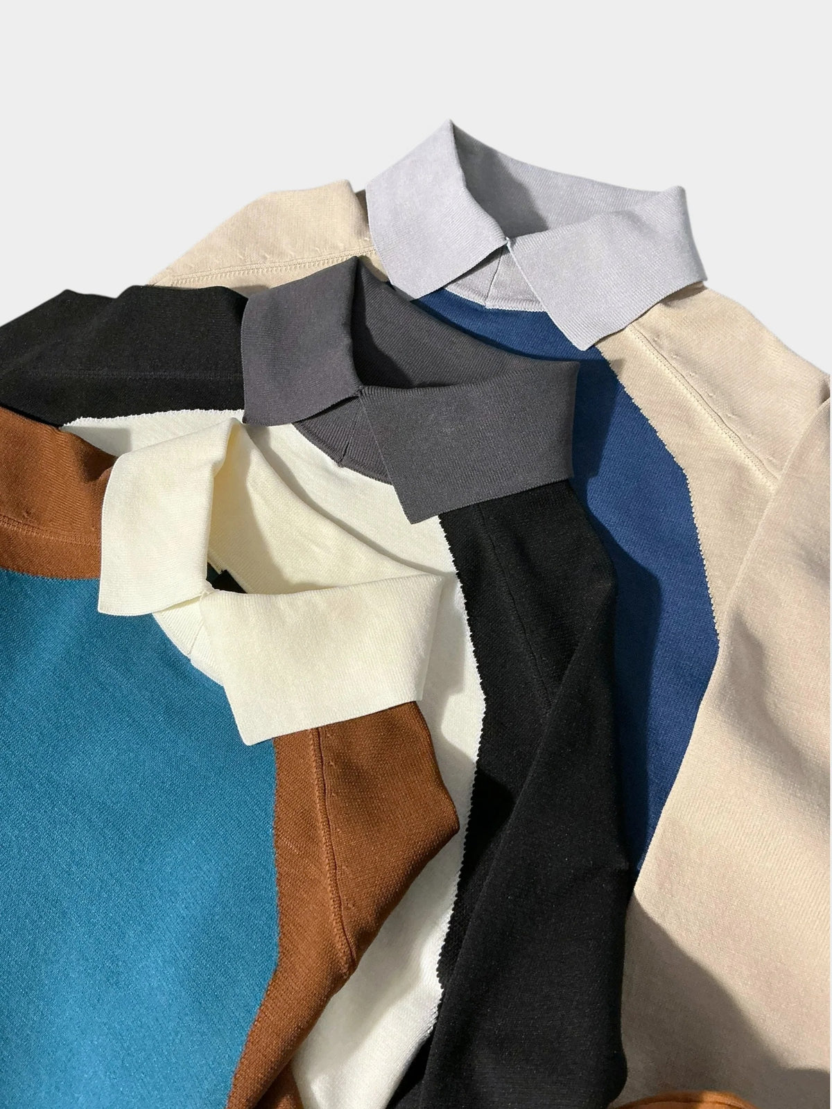 HERG1 WOMENS High gauge color block polo knit