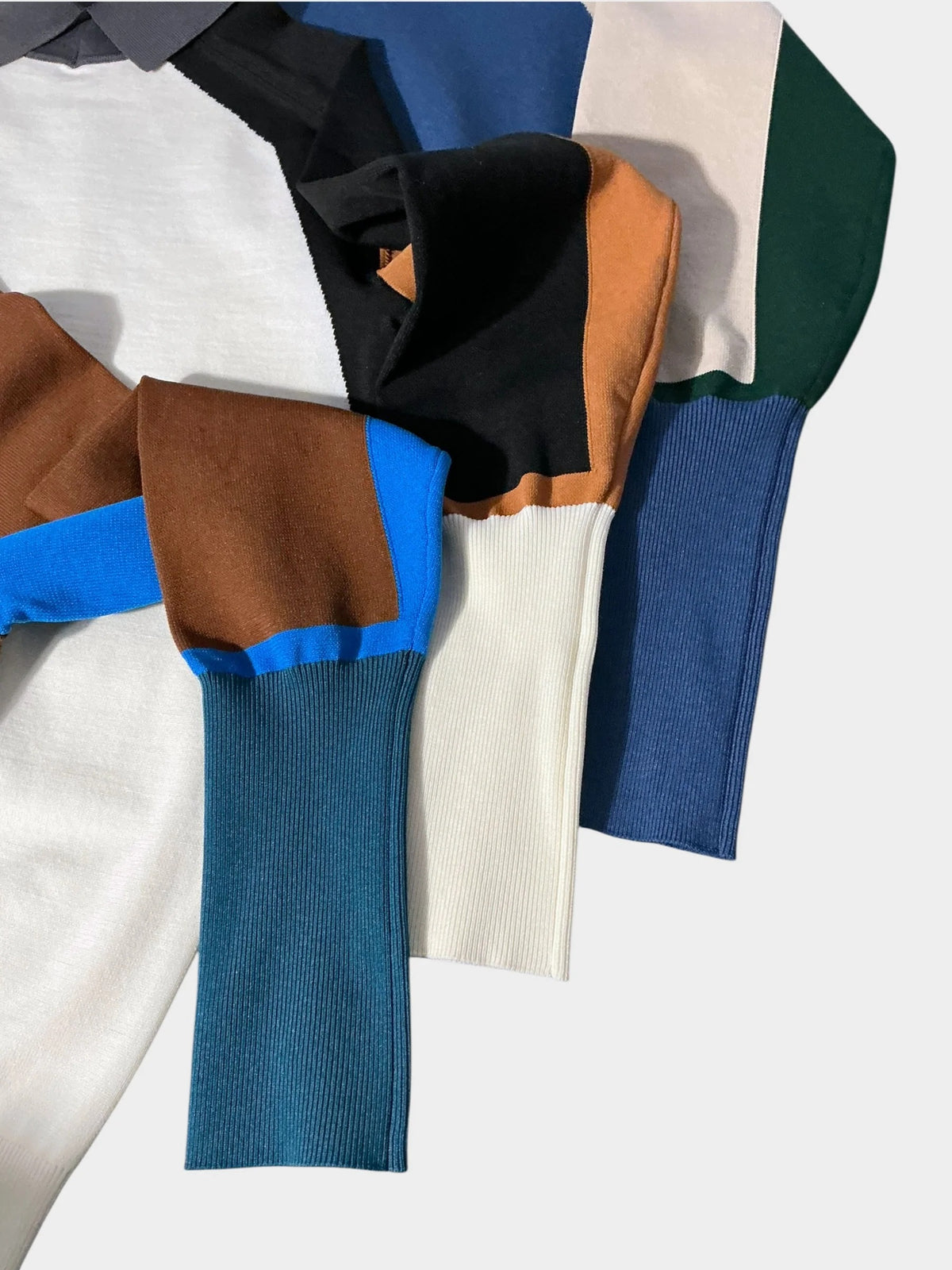 HERG1 WOMENS High gauge color block polo knit