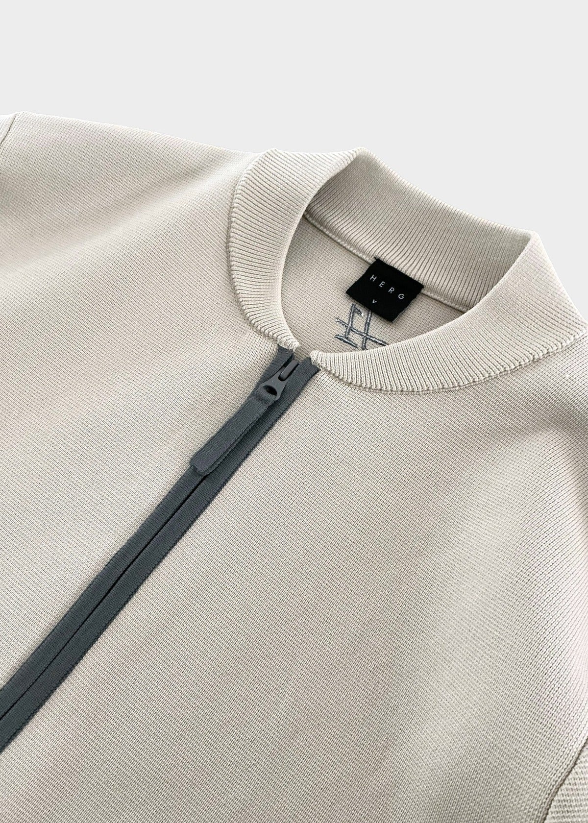 HERG1 MENS Milano Rib Knit Zip-Up Blouson