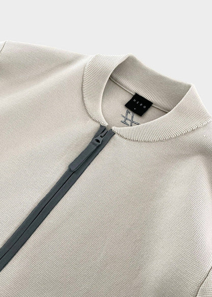 HERG1 MENS Milano Rib Knit Zip-Up Blouson