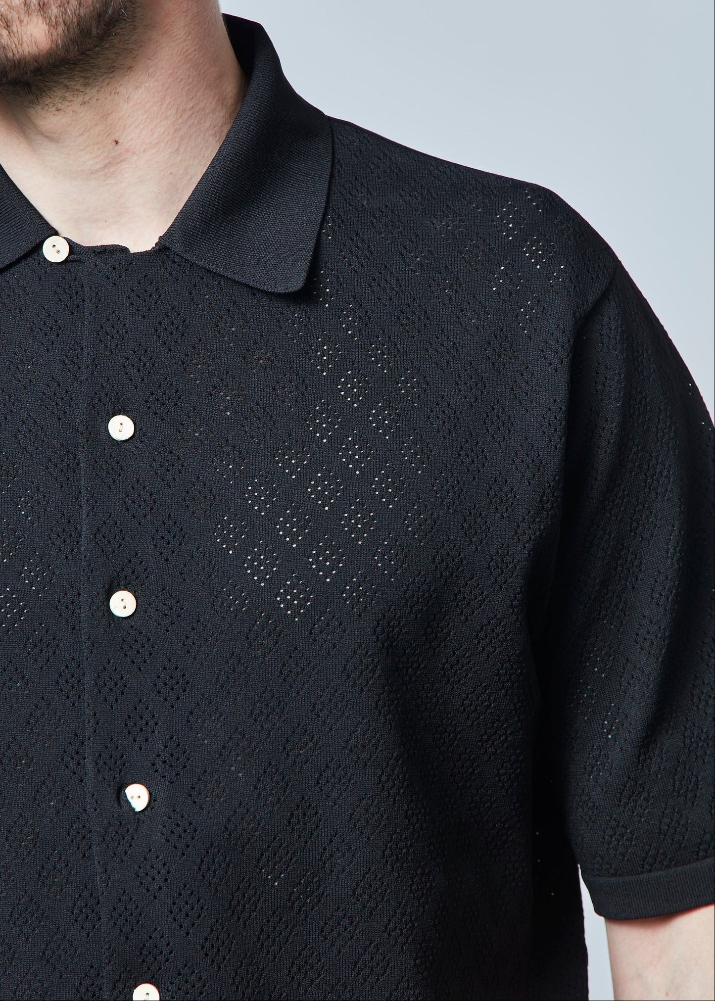 HERG1 MENS Open-collar Dry Knit Shirt