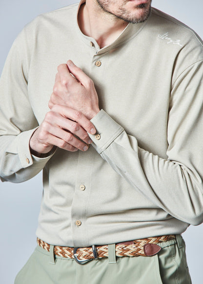 HERG1 MENS Stand Collar Long Sleeve Shirt