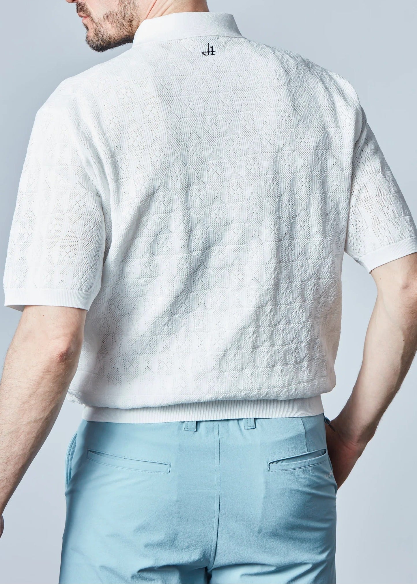 HERG1 MENS Jacquard Mesh Knit Polo