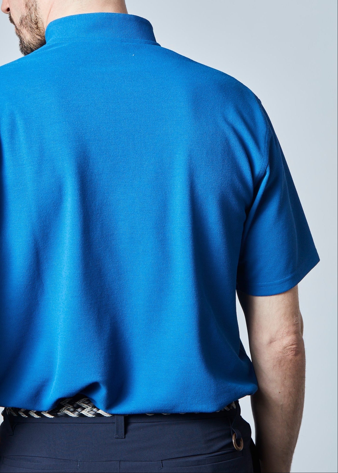 HERG1 MENS Stand Collar Modular Logo Polo Shirt