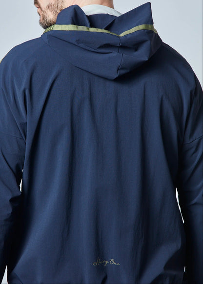 HERG1 MENS Stretch Nylon Lined Zip-up Hoodie