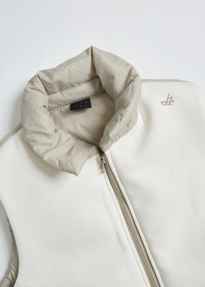 HERG1 WOMENS DOUBLE KNIT PADDED FUR VEST