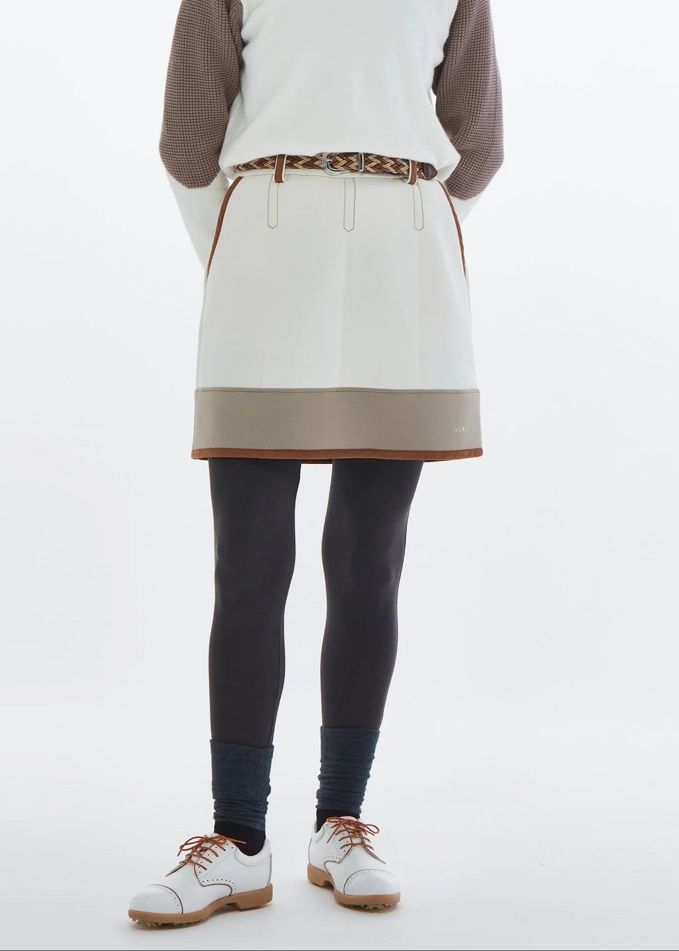 HERG1 WOMENS DOUBLE KNIT MULTI COLLOR SKIRT