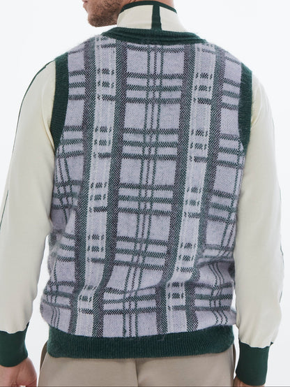 HERG1 MENS CHECK KNIT VEST