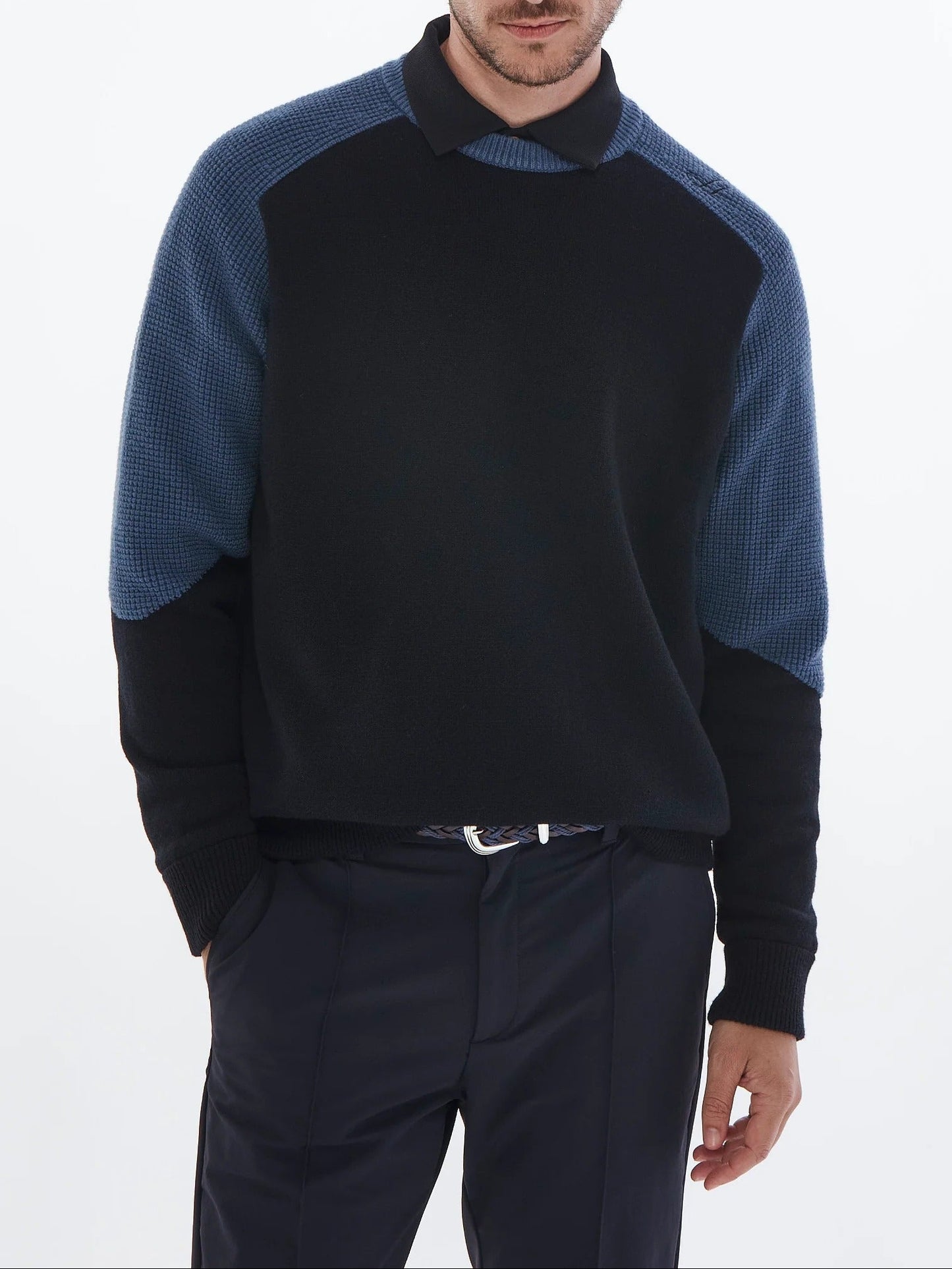 HERG1 MENS WAFFLE WINDPROOF SWEATER