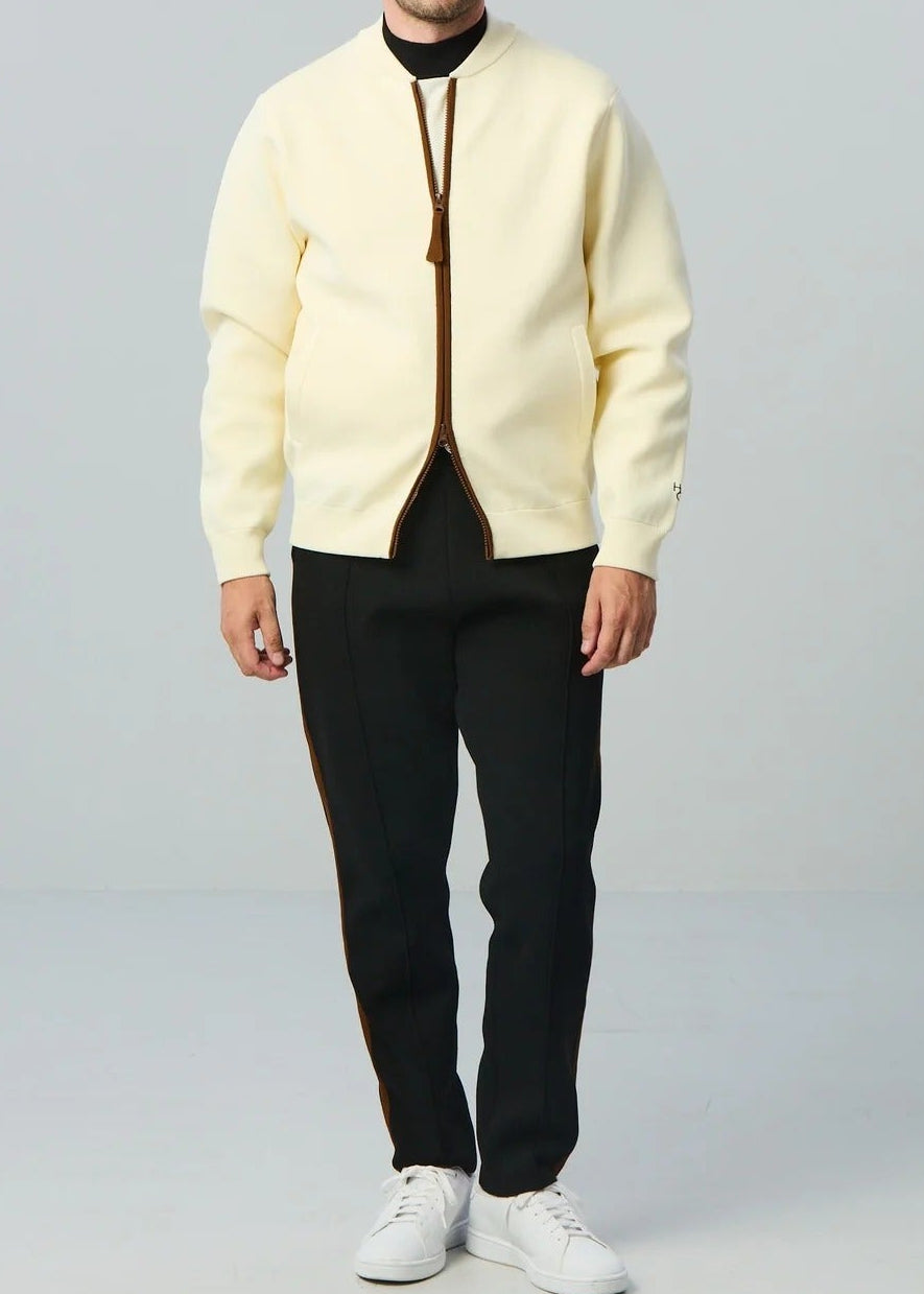 HERG1 MENS Milano Rib Knit Zip-Up Blouson