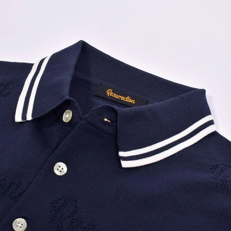 Resurrection MENS Mesh Logo Knit Polo Shirt