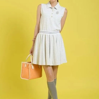 Resurrection WOMENS Gingham Check Sleeveless Polo Shirt