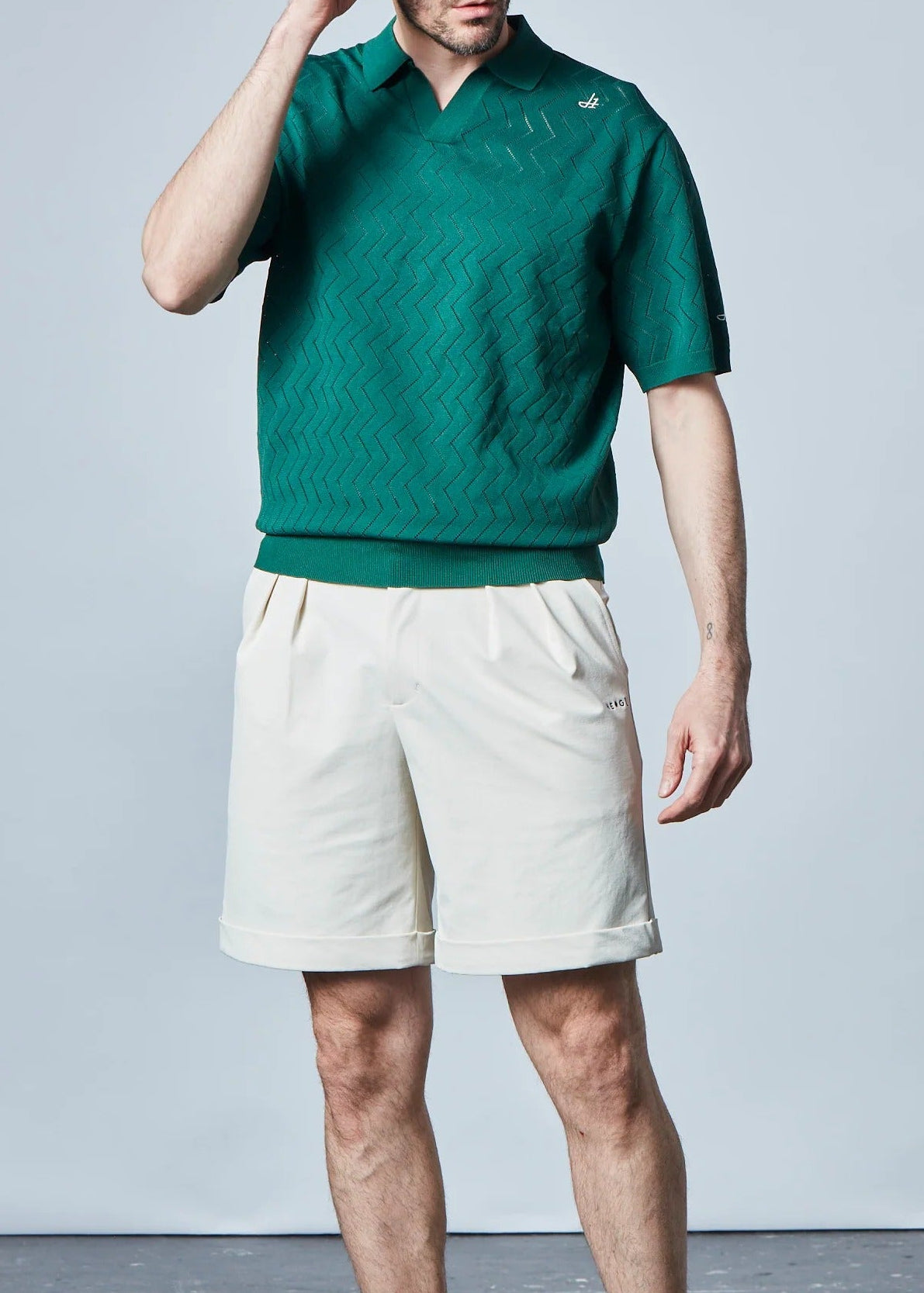 HERG1 MENS Skipper Mesh Knit Polo