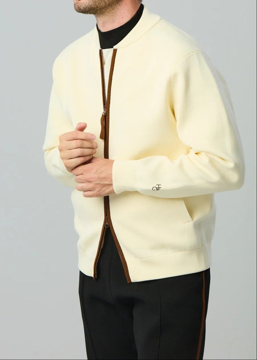 HERG1 MENS Milano Rib Knit Zip-Up Blouson