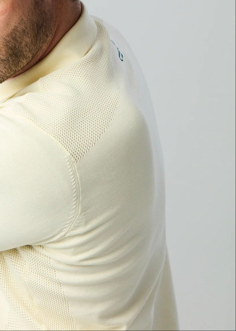 HERG1 MENS High gage mesh knit long sleeve polo
