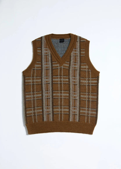 HERG1 MENS CHECK KNIT VEST