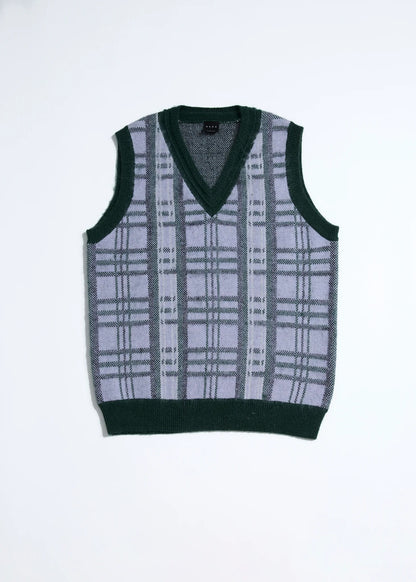 HERG1 MENS CHECK KNIT VEST