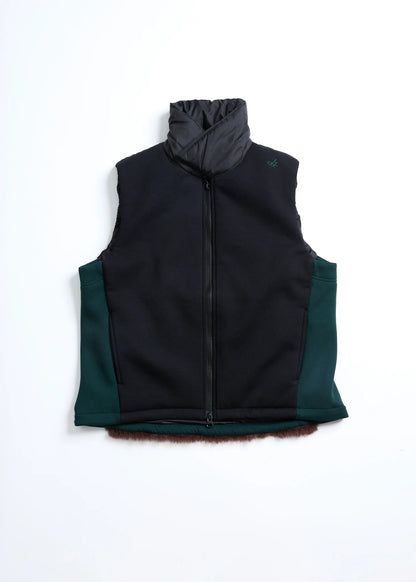 HERG1 WOMENS DOUBLE KNIT PADDED FUR VEST