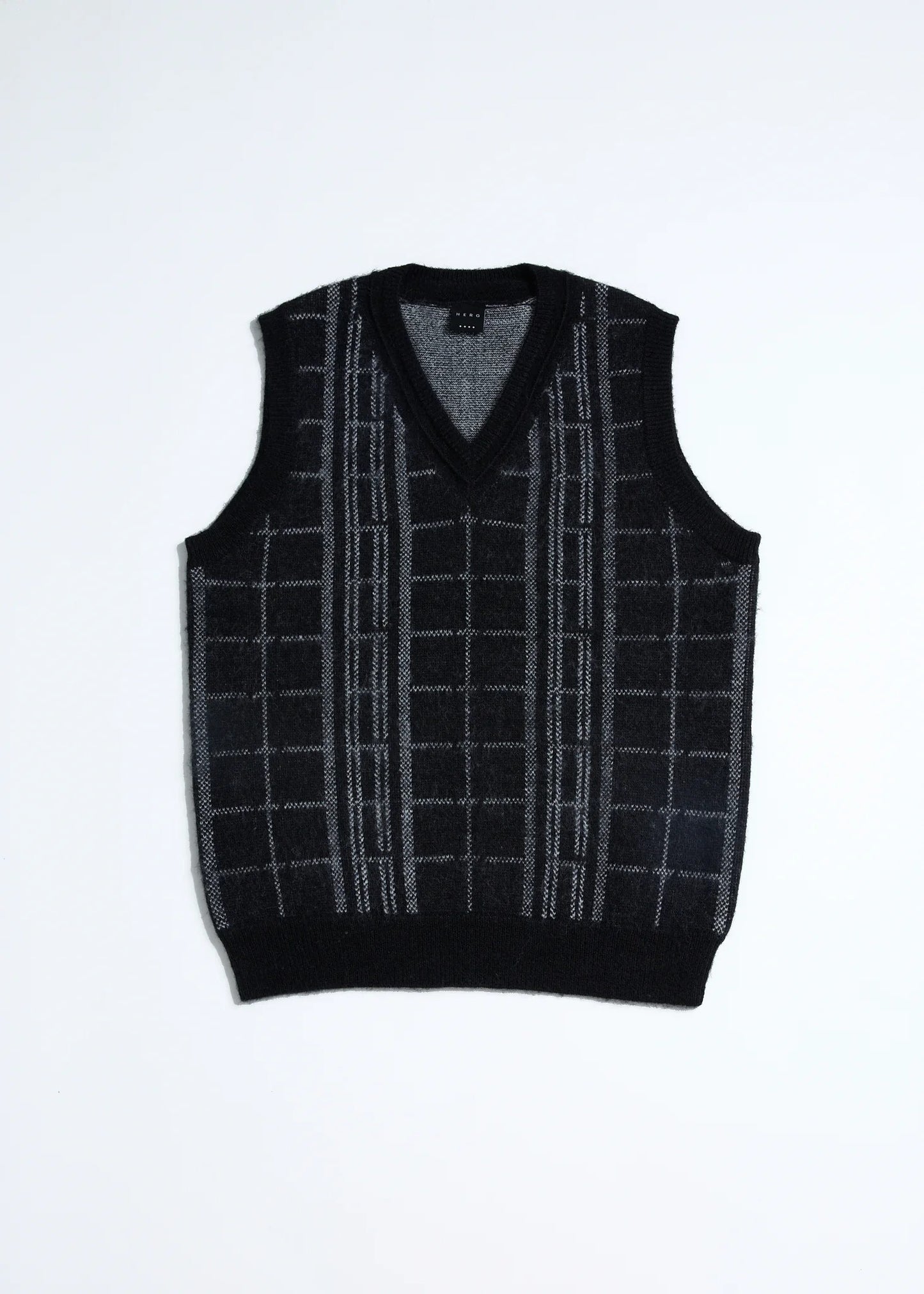 HERG1 MENS CHECK KNIT VEST