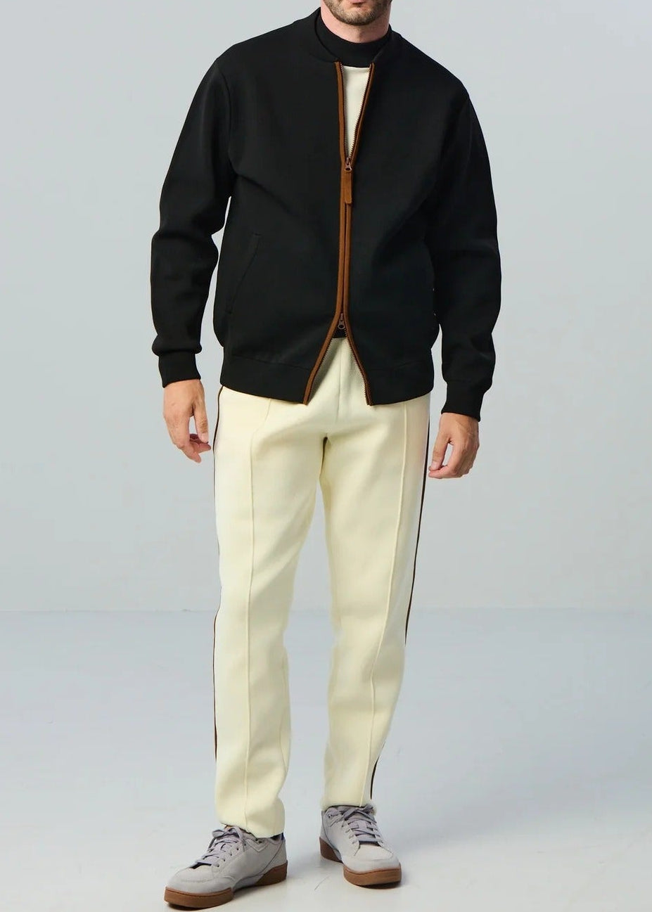 HERG1 MENS Milano Rib Knit Zip-Up Blouson