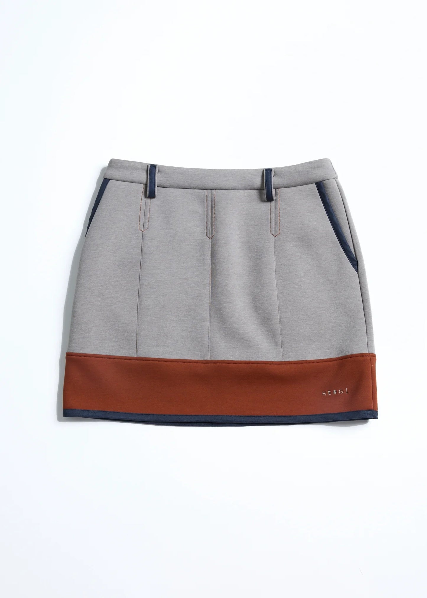 HERG1 WOMENS DOUBLE KNIT MULTI COLLOR SKIRT