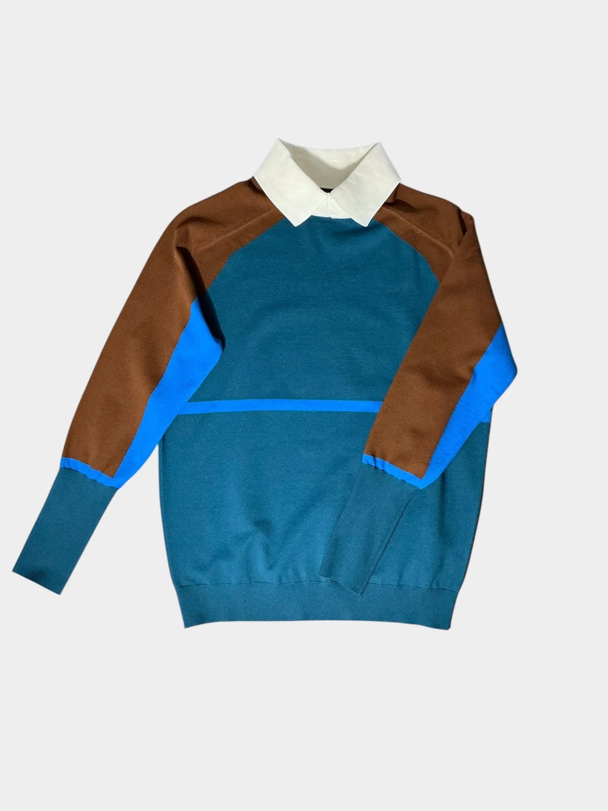 HERG1 WOMENS High gauge color block polo knit