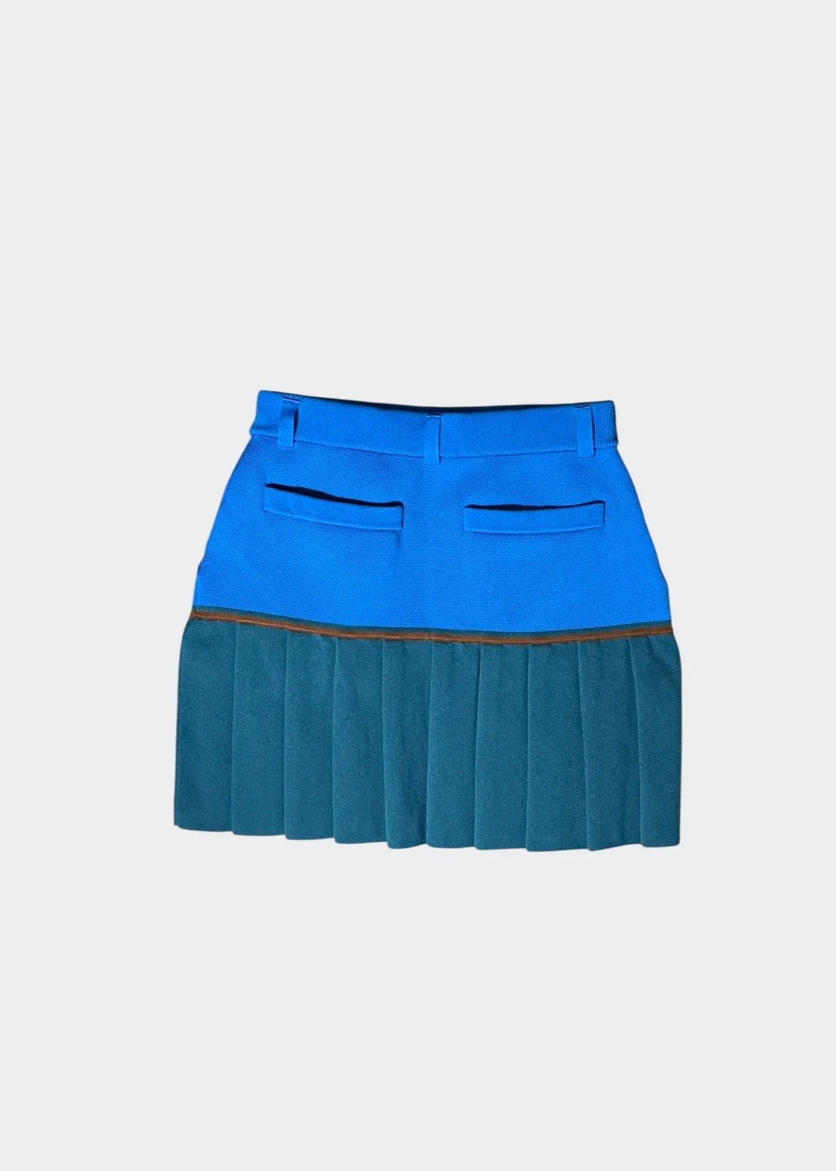 HERG1 WOMENS High gauge bi-color knit pleated skirt