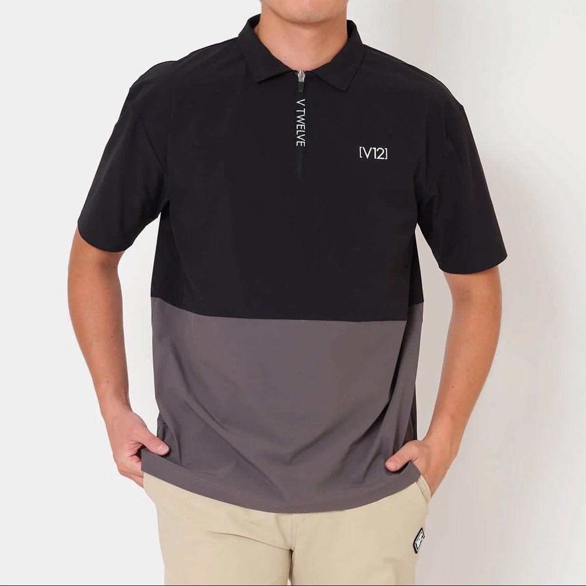 V12 MENS EXP ZIP POLO