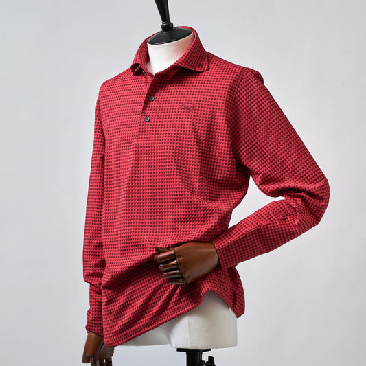 MOCO MENS HG/JQ Knit Gingam Check Long Sleeve Shirt