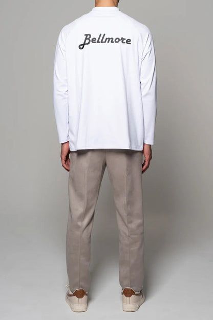 BELLMORE MENS LOGO LS MOCKNECK