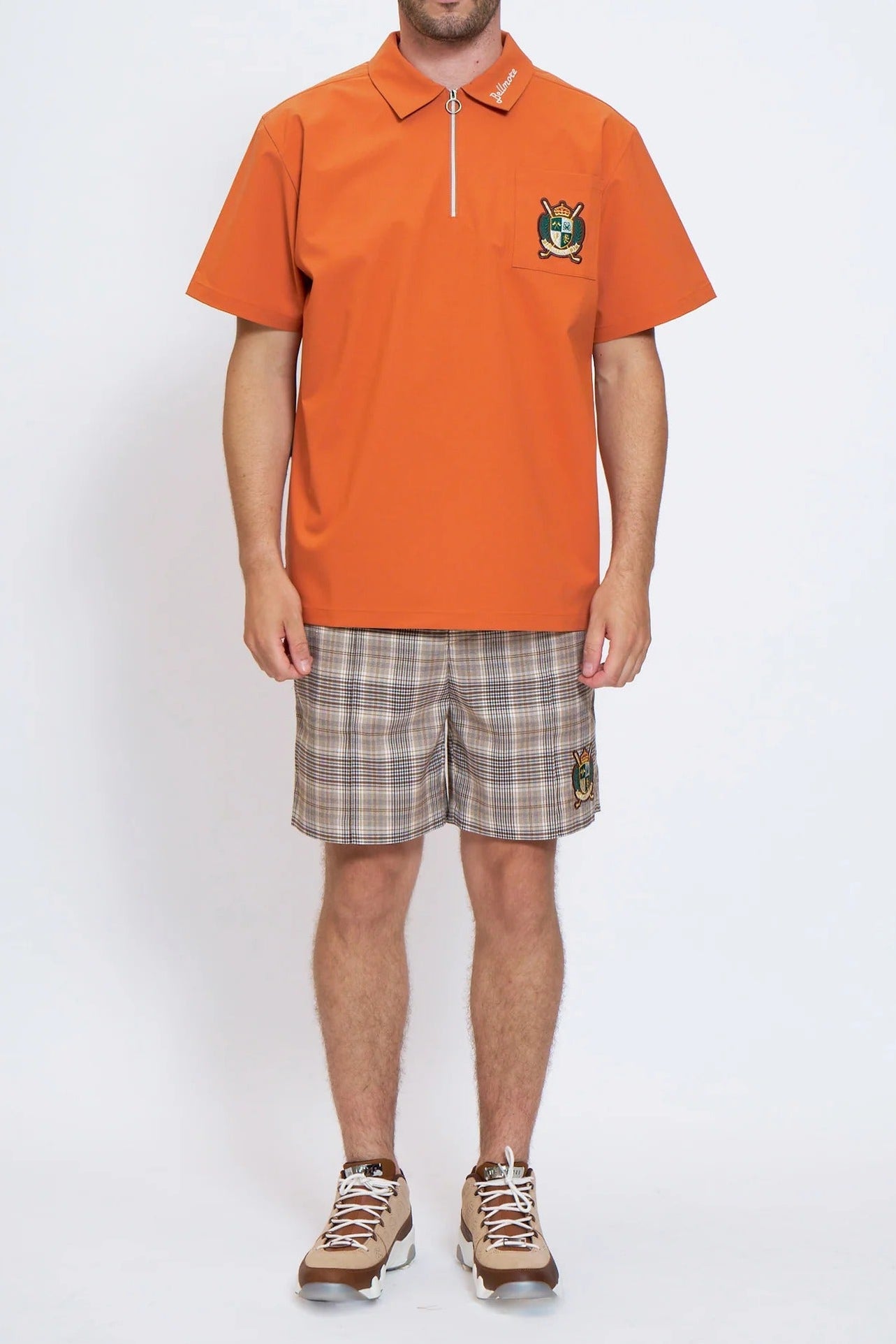 BELLMORE MENS DRY-STRETCH SS ZIP POLO SHIRTS