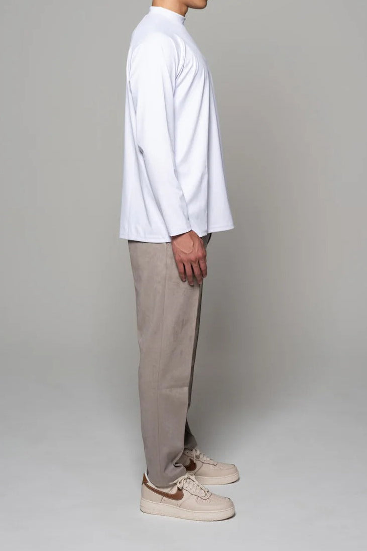 BELLMORE MENS LOGO LS MOCKNECK