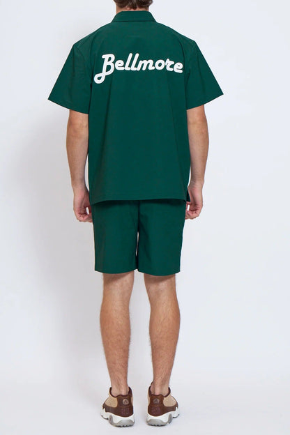 BELLMORE MENS DRY-STRETCH SS ZIP POLO SHIRTS
