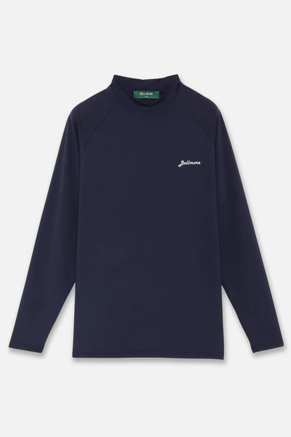 BELLMORE MENS LOGO LS MOCKNECK