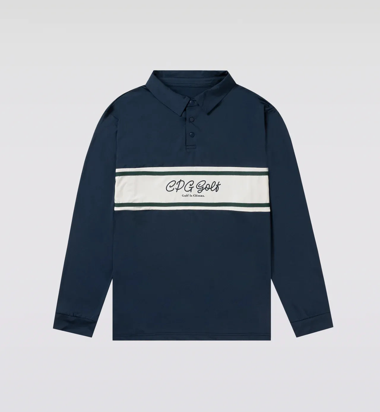 CPG GOLF MENS STRETCH SMOOTH LOGO POLO LS
