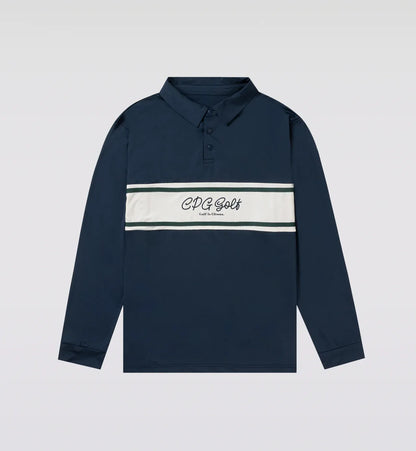 CPG GOLF MENS STRETCH SMOOTH LOGO POLO LS