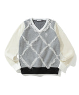 MARK&LONA Diamond Mane Vee Neck Sweater